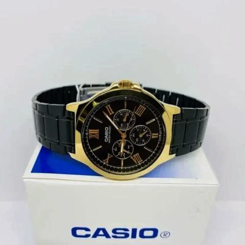 Casio Black Dial One-touch 3-fold Men's Watch- MTP-V300GB-1A